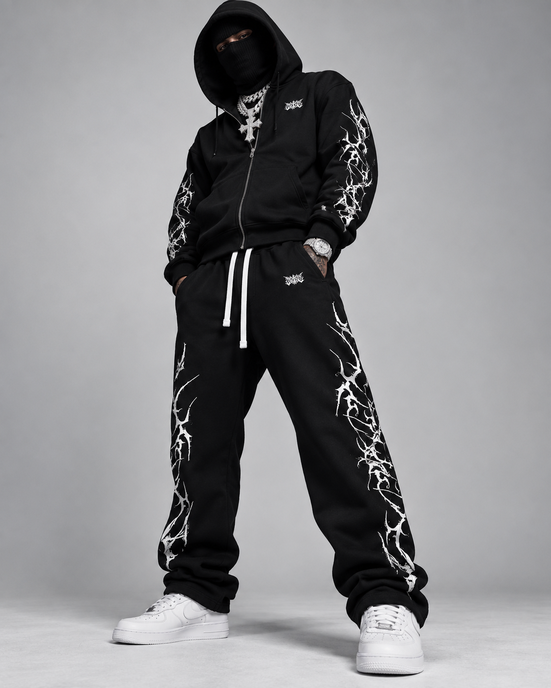 BAD INTENT: BLACK THORN SWEATSUIT